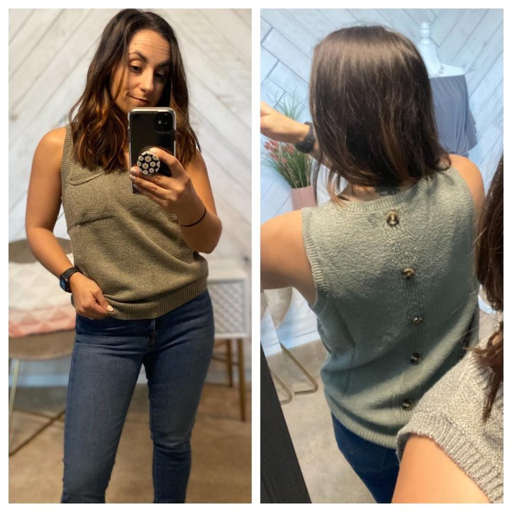 Button Back Tank